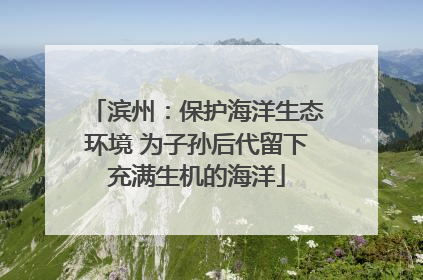滨州：保护海洋生态环境 为子孙后代留下充满生机的海洋
