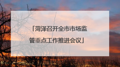 菏泽召开全市市场监管重点工作推进会议