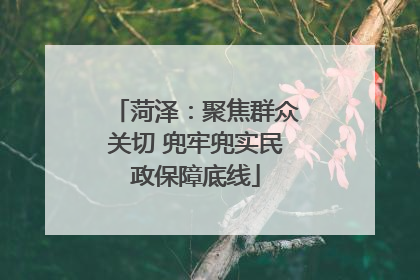 菏泽：聚焦群众关切 兜牢兜实民政保障底线