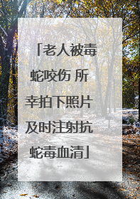 老人被毒蛇咬伤 所幸拍下照片及时注射抗蛇毒血清