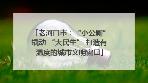 老河口市：“小公厕” 撬动 “大民生” 打造有温度的城市文明窗口