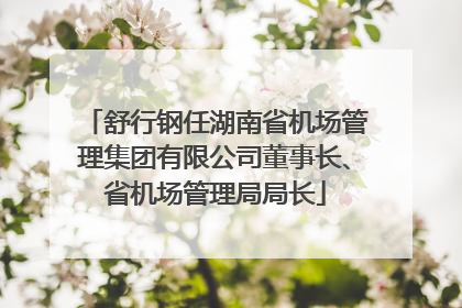 舒行钢任湖南省机场管理集团有限公司董事长、省机场管理局局长