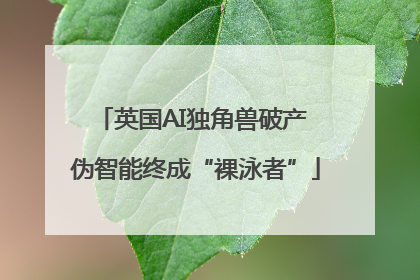 英国AI独角兽破产 伪智能终成“裸泳者”