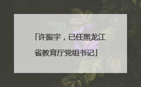 许振宇，已任黑龙江省教育厅党组书记