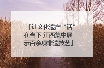 让文化遗产“活”在当下 江西集中展示百余项非遗技艺