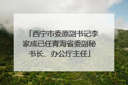 西宁市委原副书记李家成已任青海省委副秘书长、办公厅主任