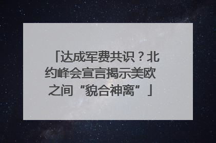 达成军费共识？北约峰会宣言揭示美欧之间“貌合神离”
