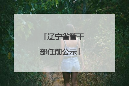 辽宁省管干部任前公示