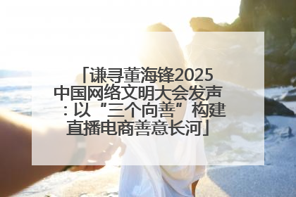 谦寻董海锋2025中国网络文明大会发声：以“三个向善”构建直播电商善意长河