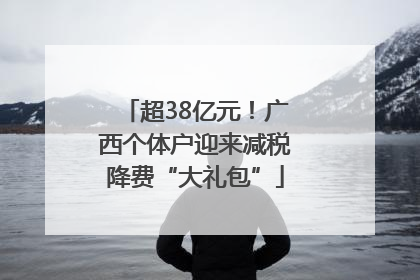 超38亿元！广西个体户迎来减税降费“大礼包”