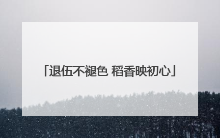 退伍不褪色 稻香映初心