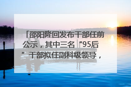 邵阳隆回发布干部任前公示，其中三名“95后”干部拟任副科级领导，均系硕士选调生