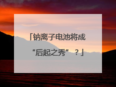 钠离子电池将成“后起之秀”？