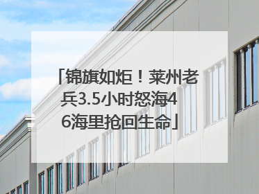 锦旗如炬！莱州老兵3.5小时怒海46海里抢回生命