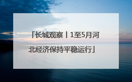 长城观察丨1至5月河北经济保持平稳运行