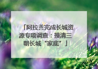 阿拉善完成长城资源专项调查：摸清三朝长城“家底”