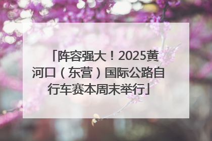 阵容强大！2025黄河口（东营）国际公路自行车赛本周末举行