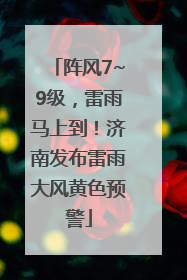 阵风7~9级，雷雨马上到！济南发布雷雨大风黄色预警