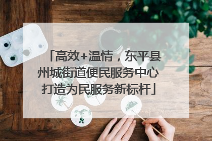 高效+温情，东平县州城街道便民服务中心打造为民服务新标杆