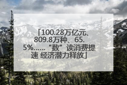100.28万亿元、809.8万种、65.5%……“数”读消费提速 经济潜力释放