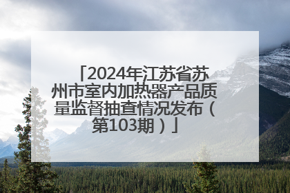 2024年江苏省苏州市室内加热器产品质量监督抽查情况发布（第103期）