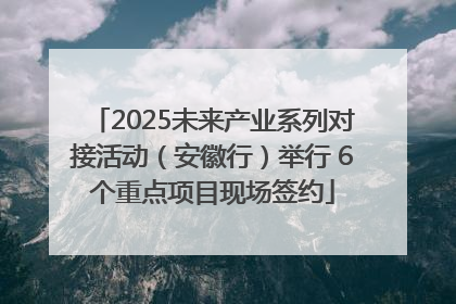 2025未来产业系列对接活动（安徽行）举行 6个重点项目现场签约