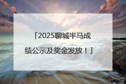 2025聊城半马成绩公示及奖金发放！
