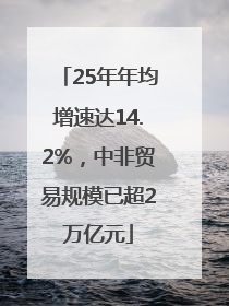 25年年均增速达14.2%，中非贸易规模已超2万亿元