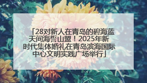 28对新人在青岛的碧海蓝天间海誓山盟！2025年新时代集体婚礼在青岛滨海国际中心文明实践广场举行