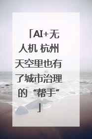 AI+无人机 杭州天空里也有了城市治理的“帮手”