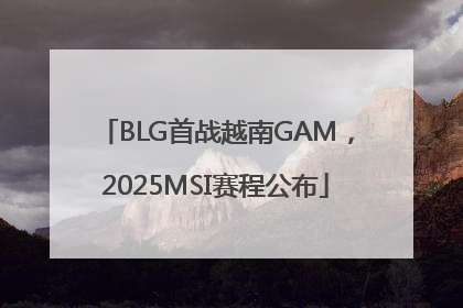 BLG首战越南GAM，2025MSI赛程公布